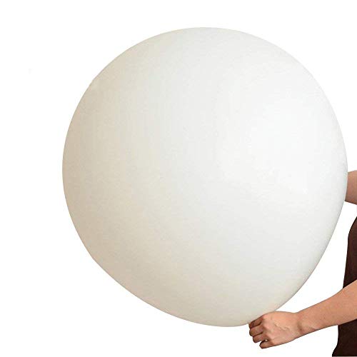 Giant Balloons 36 Inch Large balloon Latex White Balloon (Premium Helium Quality), for Birthdays Wedding Party Festivals Photo Shoot New Year Christmas Event Decorations, 6 PCS