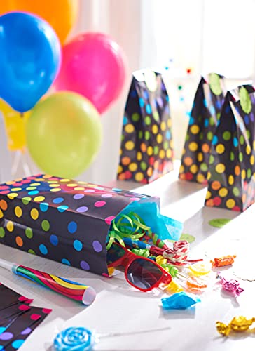 American Greetings 10" Small All-Occasion Goodie Bags, Rainbow Confetti (12-Count)