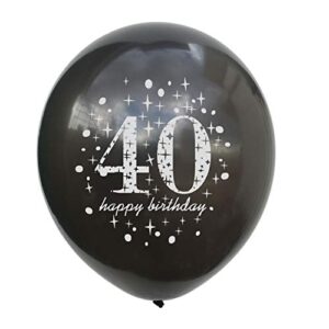 40th Birthday Balloons Black and Gold Birthday Decorations Latex Confetti Balloon for Women men 40 Year Old Anniversary Decoration Party Supplies 15 Pack 12 Inch(40 birthday balloon)