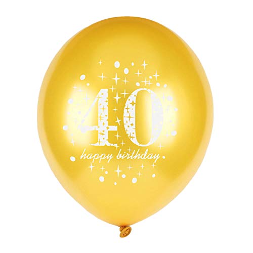 40th Birthday Balloons Black and Gold Birthday Decorations Latex Confetti Balloon for Women men 40 Year Old Anniversary Decoration Party Supplies 15 Pack 12 Inch(40 birthday balloon)