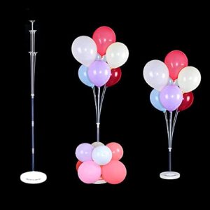 ggoupty 2 set balloon column stand kit 5.3ft height floor or table balloon holder adjustable with 2 base and pole tower decoration for baby shower halloween christmas birthday wedding party