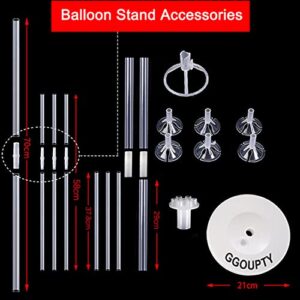 GGOUPTY 2 Set Balloon Column Stand Kit 5.3Ft Height Floor or Table Balloon Holder Adjustable with 2 Base and Pole Tower Decoration for Baby Shower Halloween Christmas Birthday Wedding Party