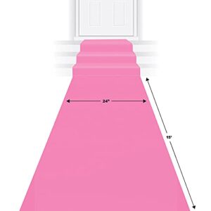 Beistle Novelty Pink Polyester Fabric Aisle Runner For Princess Theme Birthday Party Sweet 16 Bachelorette Party Supplies