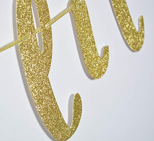 FOZEE Let's Get Lit Banner for Christmas New Years Wedding Engagement Bachelorete Party Decorations Sign Gold Glitter