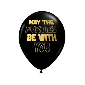 may the forties be with you – 40th birthday balloons – set of 6
