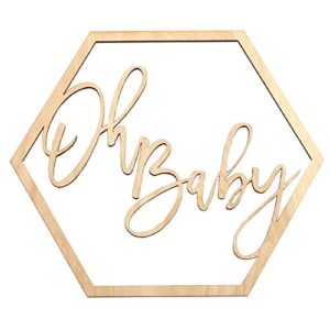 koyal wholesale wood oh baby sign, party banner, event decorations for baby shower decorations, backdrop, photo prop, gender reveal (oh baby)