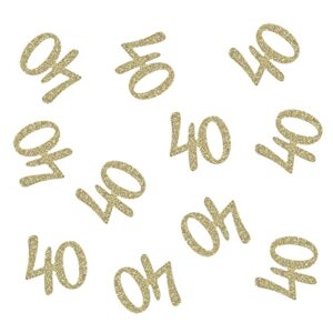 100 pcs gold glitter number 40 table confetti 40th birthday / anniversary celebrating decorations