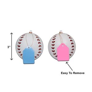 Valaw Title Gender Reveal Baseball Set (2 Pack) with Pink & Blue Powder - Comes with Balloons