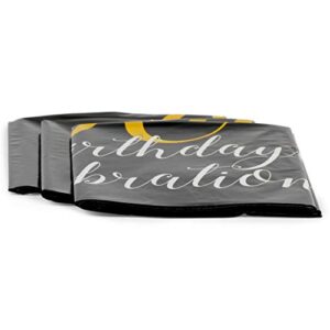 Black Plastic Tablecloth for 90th Birthday Party (54 x 108 in, 3 Pack)