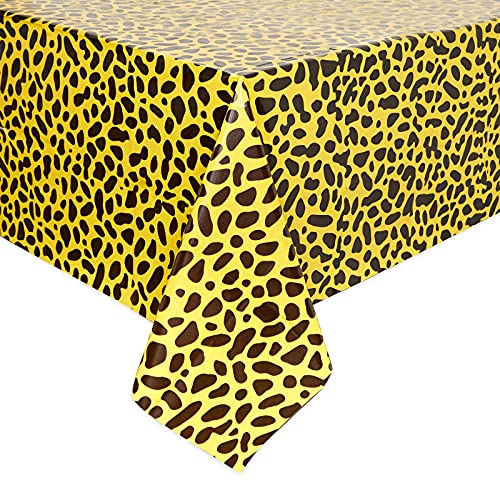 Animal Print Tablecloths for Jungle Safari Birthday Party (54x108 in, 4 Pack)