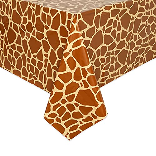 Animal Print Tablecloths for Jungle Safari Birthday Party (54x108 in, 4 Pack)