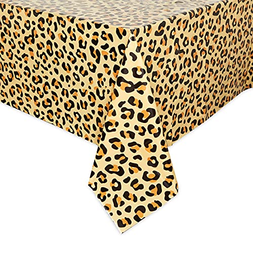 Animal Print Tablecloths for Jungle Safari Birthday Party (54x108 in, 4 Pack)