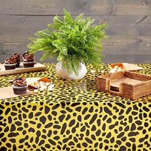 Animal Print Tablecloths for Jungle Safari Birthday Party (54x108 in, 4 Pack)