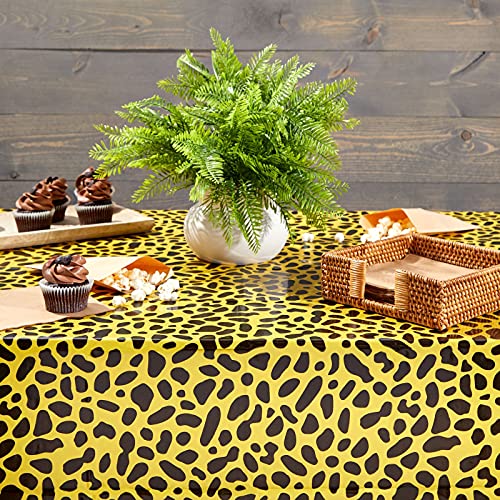 Animal Print Tablecloths for Jungle Safari Birthday Party (54x108 in, 4 Pack)