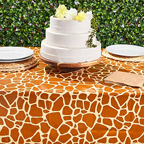 Animal Print Tablecloths for Jungle Safari Birthday Party (54x108 in, 4 Pack)