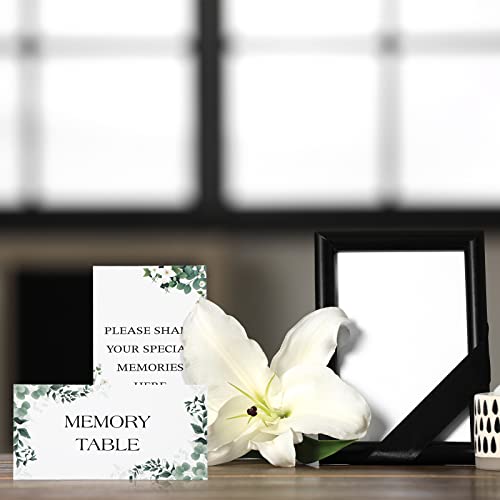 Funeral Guest Book for Memorial Service, Celebration of Life Guest Book Memory Cards Box 50 Pcs Share a Memory Card 2 Pcs Table Display Sign and Pen for Funeral Remembrance Party (Fresh Style)