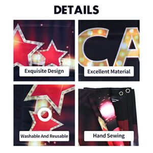 HAMIGAR 6x4ft Lights Camera Action Banner Backdrop - Movie Night Theater Birthday Decorations Party Supplies - Red