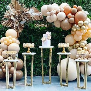 134pcs Brown Coffee Balloons Arch Garland Kit Nude Double-Stuffed Cream Peach Balloon for For Teddy Bear Safari Birthday Party Wedding Baby Bridal Shower Decorations