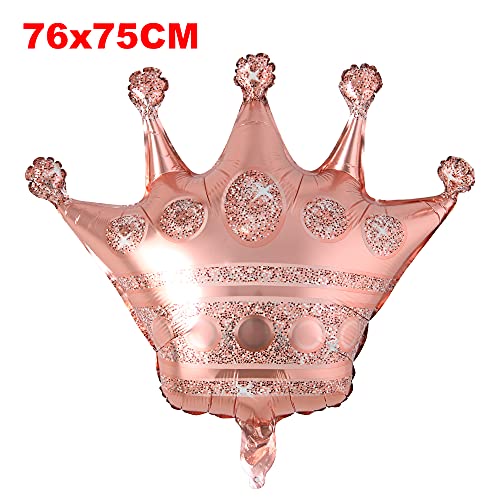 Large Gold Multicolor Crown Foil Balloons Prince Princess Baby Shower 20 1st Birthday Party Balon Decorations suppliers (Large Crown Rose Gold)