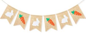 uniwish easter bunny carrot banner garland happy easter day decorations for mantle fireplace spring themed baby shower birthday party supplies