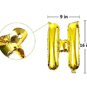 Happy Birthday Balloons Golden,16 inches Aluminum Foil Banner Gold Color Letter Balloons for Birthday Party Decoration