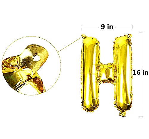 Happy Birthday Balloons Golden,16 inches Aluminum Foil Banner Gold Color Letter Balloons for Birthday Party Decoration