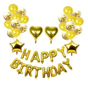 Happy Birthday Balloons Golden,16 inches Aluminum Foil Banner Gold Color Letter Balloons for Birthday Party Decoration