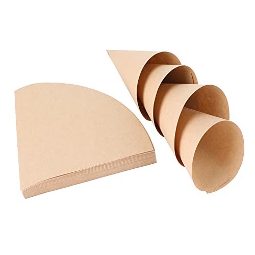 100 Pcs Kraft Paper Confetti Cones - Wedding Confetti Toss Cones Fill Rose Petals Lavender Or Candy Wraps (Sector)