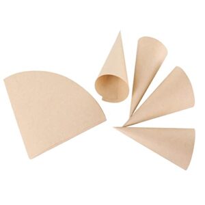 100 Pcs Kraft Paper Confetti Cones - Wedding Confetti Toss Cones Fill Rose Petals Lavender Or Candy Wraps (Sector)