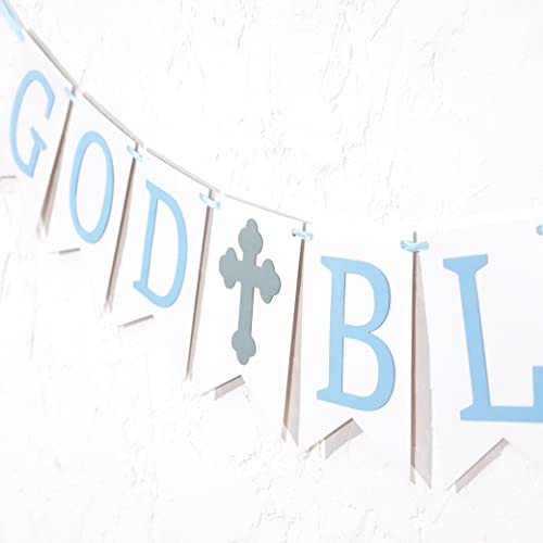 God Bless Banner - God Bless Banner Baptism，baby Shower Banner for Girl/boy，baptism Banner，first Communion Banner，banner for Baby Shower Photo Prop Party Decorations