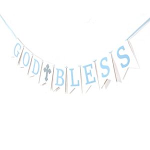 God Bless Banner - God Bless Banner Baptism，baby Shower Banner for Girl/boy，baptism Banner，first Communion Banner，banner for Baby Shower Photo Prop Party Decorations