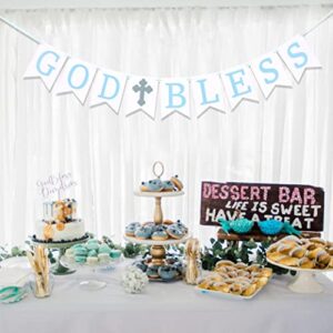 God Bless Banner - God Bless Banner Baptism，baby Shower Banner for Girl/boy，baptism Banner，first Communion Banner，banner for Baby Shower Photo Prop Party Decorations