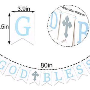 God Bless Banner - God Bless Banner Baptism，baby Shower Banner for Girl/boy，baptism Banner，first Communion Banner，banner for Baby Shower Photo Prop Party Decorations