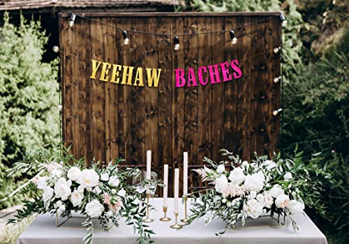 Yeehaw Baches Bachelorette Party Glitter Banner – Western Cowgirl Bachelorette Party Decorations, Favors and Supplies – Nashville – Austin – Dallas – Charleston – Savannah