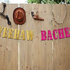 Yeehaw Baches Bachelorette Party Glitter Banner – Western Cowgirl Bachelorette Party Decorations, Favors and Supplies – Nashville – Austin – Dallas – Charleston – Savannah