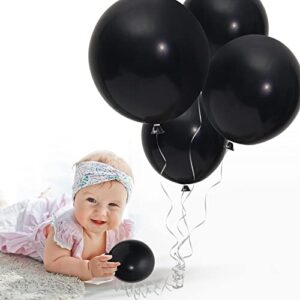 WESTGO 129pcs Black Latex Balloons Garland Arch Kit Different Sizes 18 12 10 5 Inch Party Balloon Kit with Ribbon and Glue Decorations Wedding Birthday Anniversary Holiday Graduation Baby Shower Party