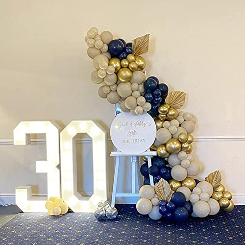Navy Blue Balloon Garland Arch Kit,147Pcs Royal Blue Balloons Night Dark Blue Sand Chrome Gold Balloons Night Blue for Birthday Party Graduation Baby Shower Anniversary Celebration Party Decorations