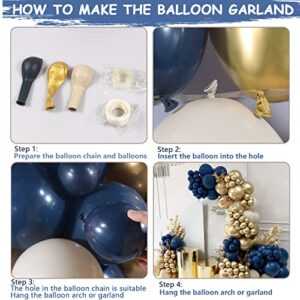 Navy Blue Balloon Garland Arch Kit,147Pcs Royal Blue Balloons Night Dark Blue Sand Chrome Gold Balloons Night Blue for Birthday Party Graduation Baby Shower Anniversary Celebration Party Decorations