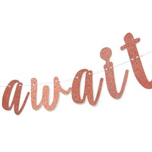 Adventure Awaits Banner, Moving, Graduation, Retirement, Going Away Party Decoration Supplies (Rose Gold)