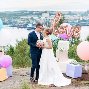 Large Rose Gold LOVE Foil Balloons Banner,42 Inch Mylar Foil Letters Balloons Reusable Material for Romantic Valentine's Day Wedding Bridal Shower Anniversary Engagement Party Decorations