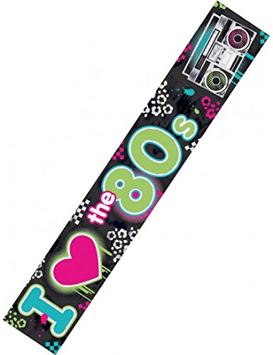 Amscan 80's Party Foil Banner, 25', Black