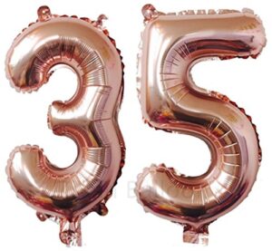 ziyan 40 inch giant 35th rose gold number balloons,birthday/party balloons