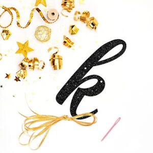 Dalaber Gold & Black Glitter Happy Birthday Banner - Funny Birthday Party Decoration for Adults Men Women - Happy 21st,30th, 40th, 50th Birthday Party Supplies