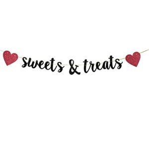 jensenlin sweets & treats banner,birthdy wedding baby shower bridal shower engagement party decorations(black).