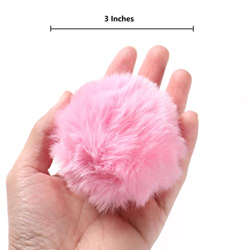 Craft Pom Pom Balls,Large Pink Poms Costume Accessory, Pom pom Balls for Arts and DIY Creative Crafts Decorations,Pink,3 Inches,20 Pieces.