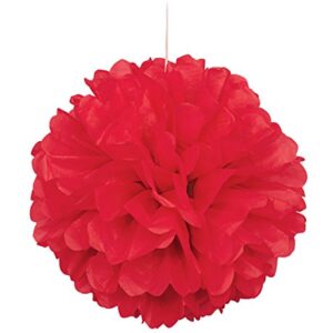 Unique Industries, Tissue Paper Pom Pom Decor, 16 Inches, Party Supplies - Red