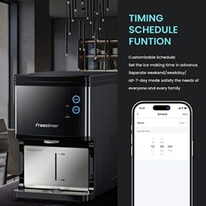 Nugget Ice Maker, Freezimer Ice Maker Countertop Machine with WiFi Connectivity, Sonic Ice Maker Machine 40lbs per Day, Portable Self-Cleaning Sonic Ice Maker for Smart Home/Kitchen/Office