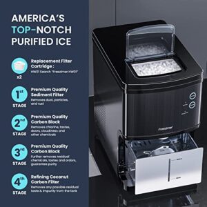 Nugget Ice Maker, Freezimer Ice Maker Countertop Machine with WiFi Connectivity, Sonic Ice Maker Machine 40lbs per Day, Portable Self-Cleaning Sonic Ice Maker for Smart Home/Kitchen/Office