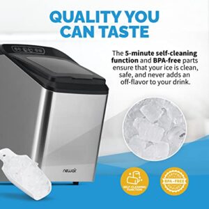 Newair Countertop Nugget Ice Maker | Up to 30lbs of Ice a Day - Restaurant Quality Ice in 10 Minutes | Self-Cleaning, Refillable Water Tank, Automatic Water Line, Removable Ice Basket & Scoop