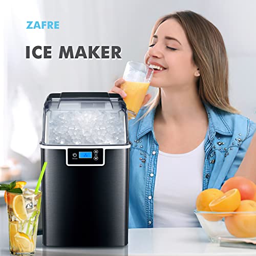 Nugget Ice Makers with Soft & Chewable Pellet Ice Countertop Self-Cleaning Compact Ice Machine 44Lbs/24H with Ice Scoop and Basket Suitable for Home Kitchen Office Bar Party